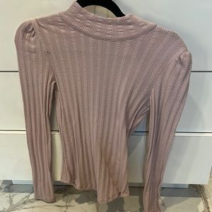 Free people open back long sleeve top with scarf tie